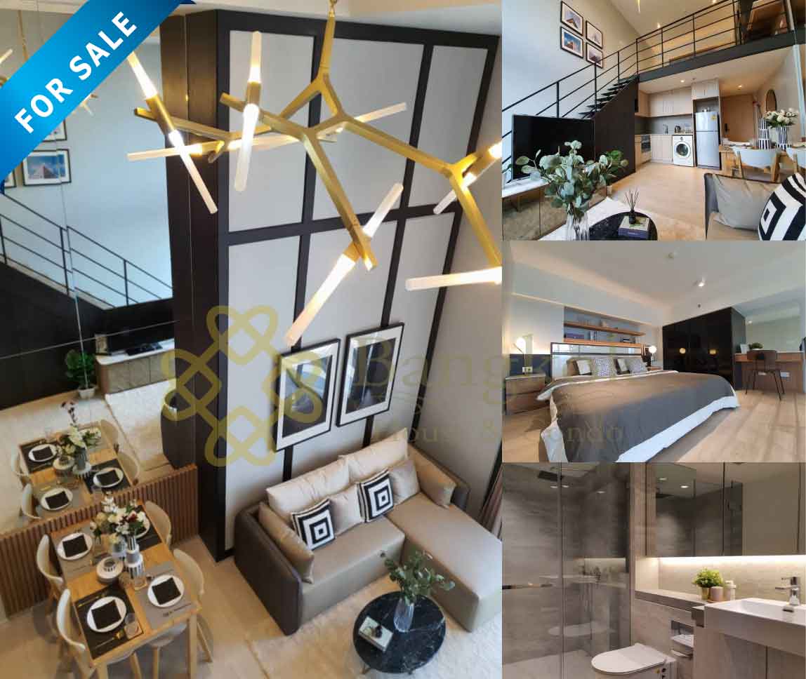 Bangkok Property Condo Apartment House Real Estate For Sale in Slilom Surasak Loft Style with City View
