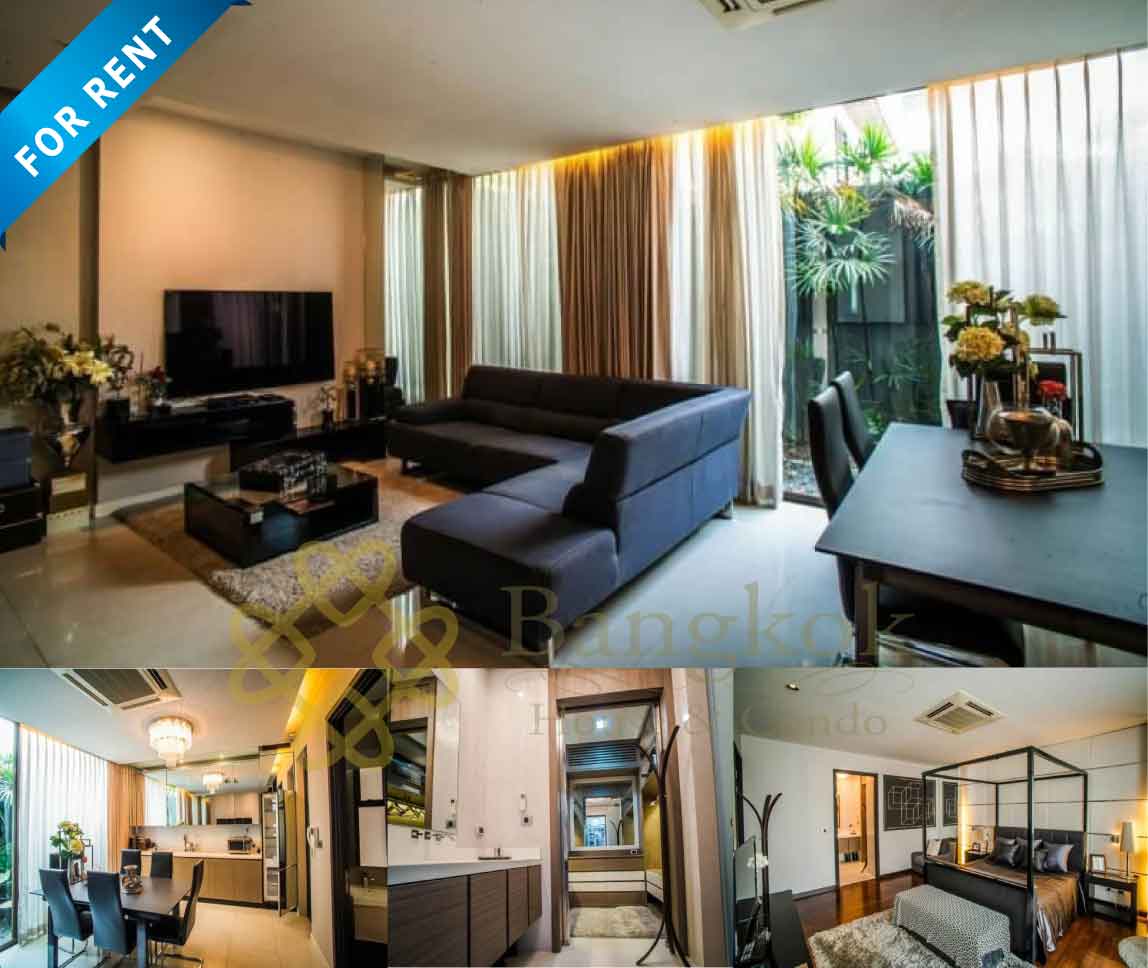 Bangkok House Townhouse For Rent in Ekkamai Private compound Modern & Luxury Townhome